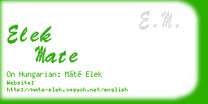 elek mate business card