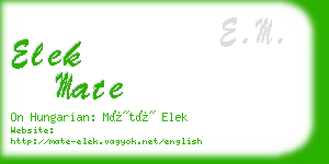 elek mate business card